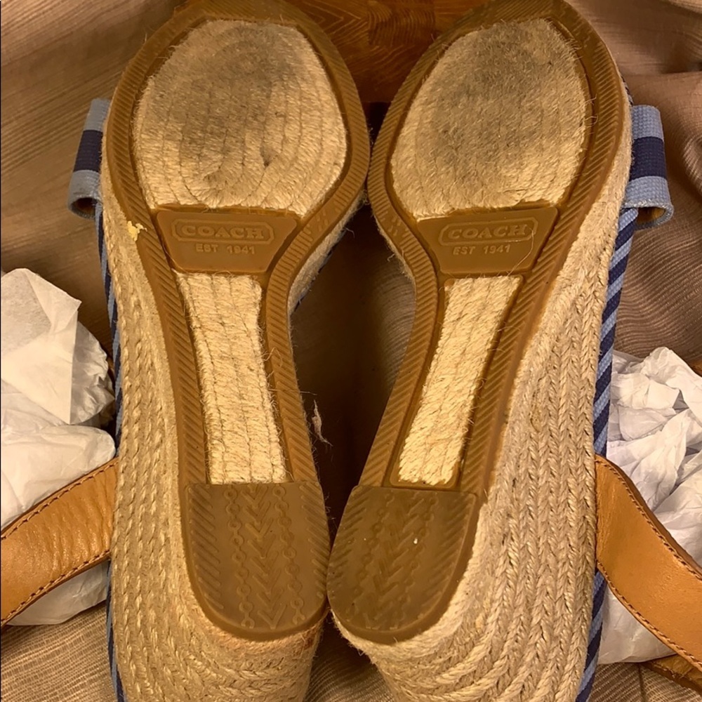 Coach leather/canvas espadrilles 3”heel 0.7”pltfrm - Picture 6 of 8